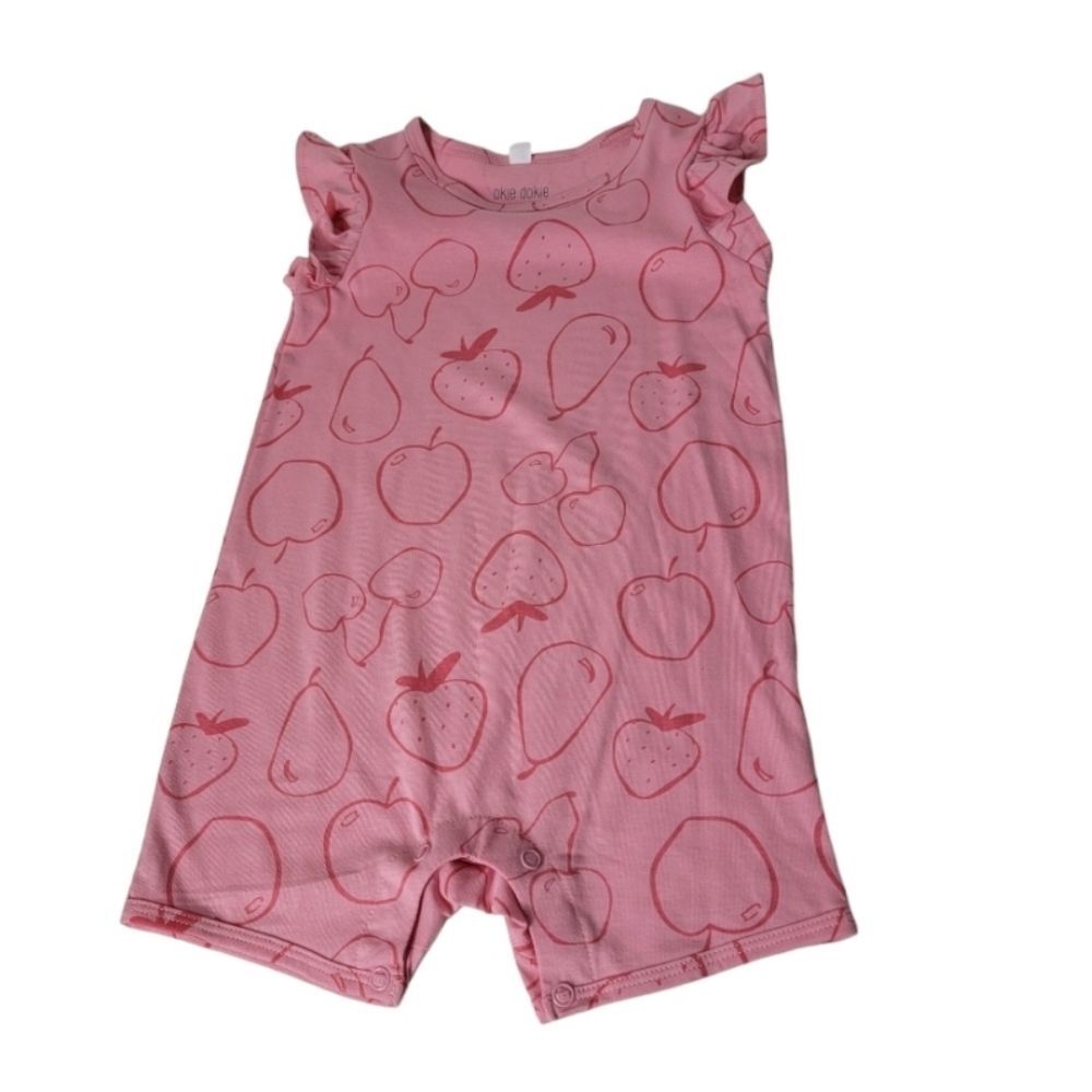 Okie Dokie pink strawberries 1 piece romper size 18M babies *